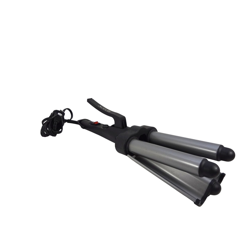 Revlon Jumbo 3 Barrel Hair Waver Ceramic Deep Wave Styling Tool Black Silver